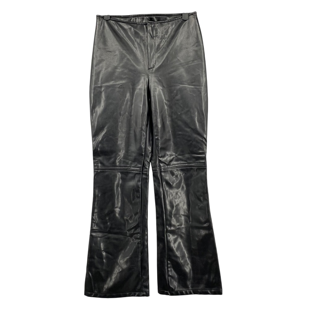 Y2K IZ Byer California Vintage Black Faux Leather Flare Pants Sz 7 Vinyl
moto